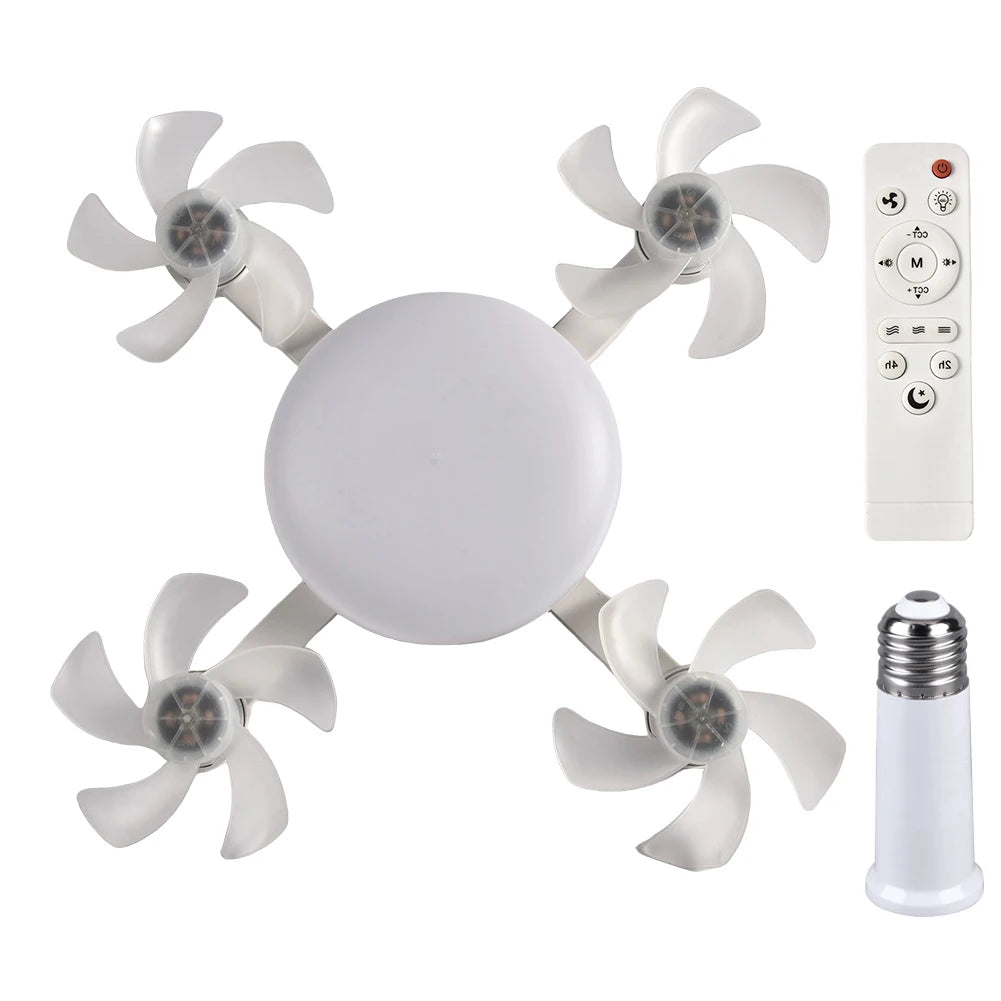Intelligent ceiling light electric fan light Kitchen high wind power Silent Easy to clean e27 Screw Fan Light Restaurant Fan Eye