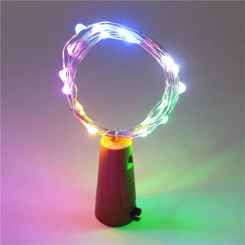 Bar LED Wine Bottle Cork 2M String Lights Christmas Decoration Led Lamp Bottle Fairy Lights Holiday Copper Wire Lights String - Acros