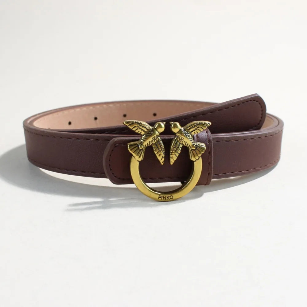 Fashionable leather women's casual belts from Ansoff featuring trendy European and American-inspired designs in various models.