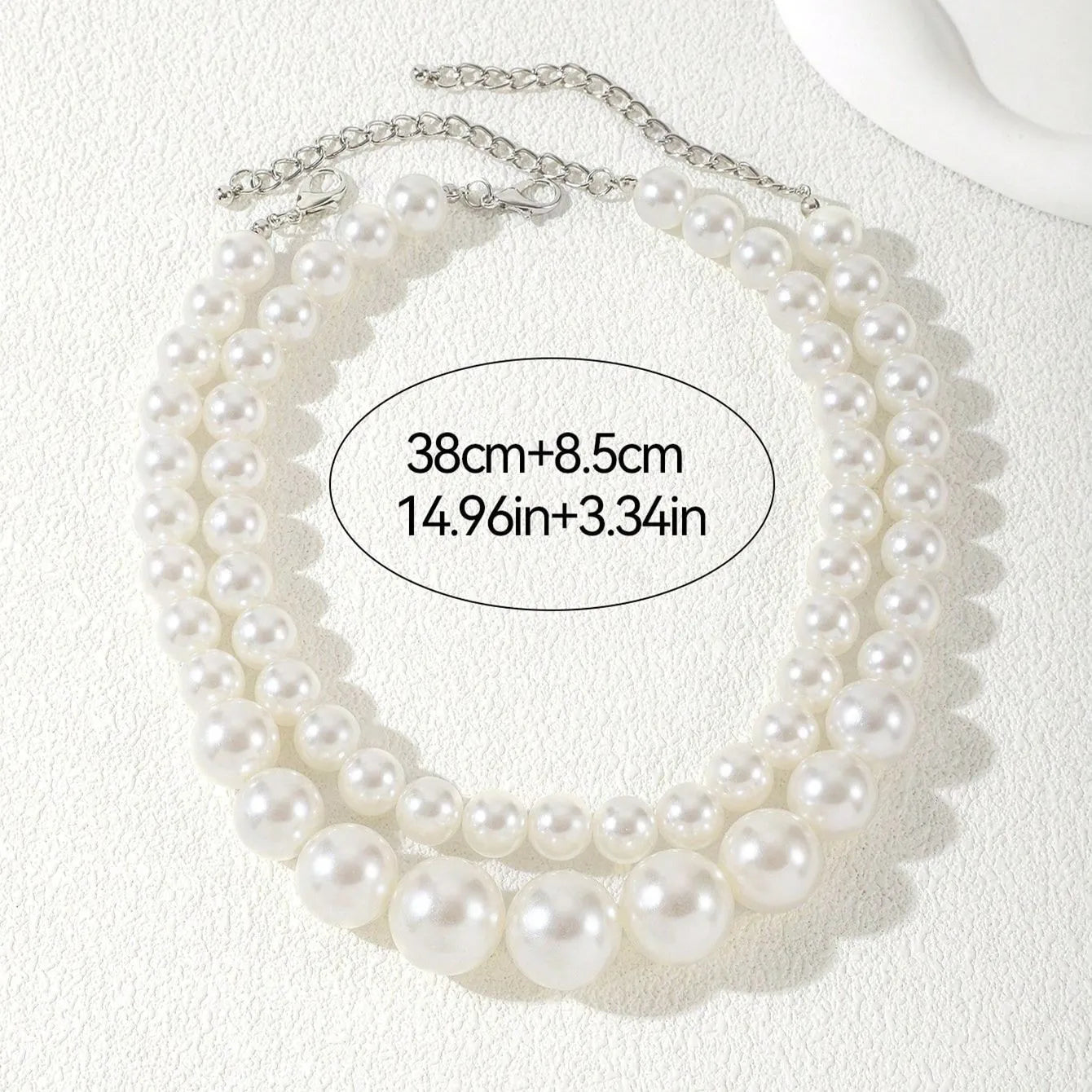 2 pcs set Imitation Pearl Beaded Choker Necklaces Collar for Women 2026 Wedding Bridal Party Jewelry Gift