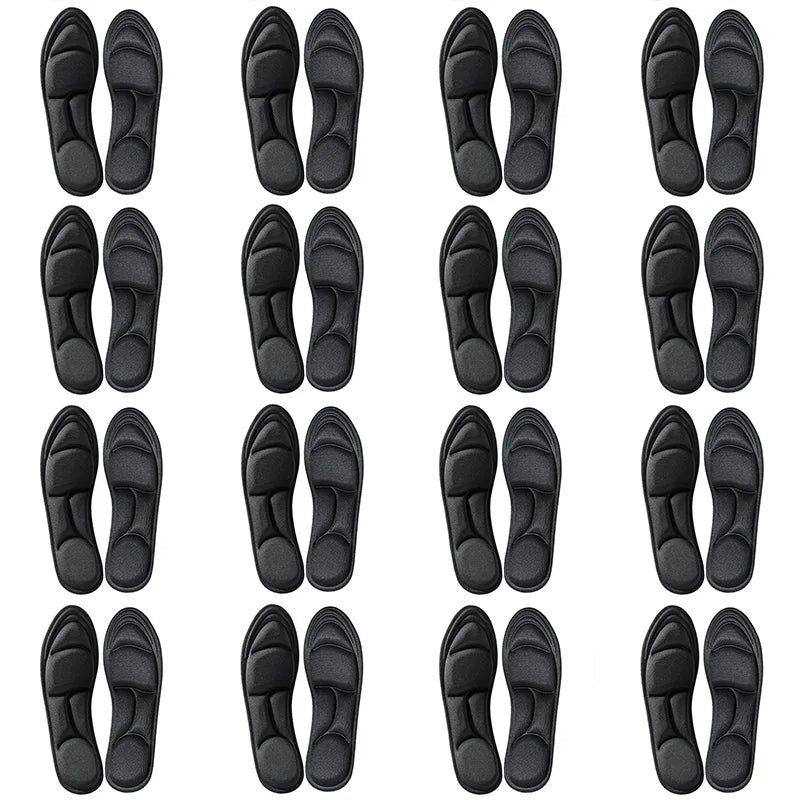 Set of 2, 4, or 16 pairs of Ansoff 5D massage memory foam insoles for shoes, featuring breathable cushioning for running and orthopedic comfort.