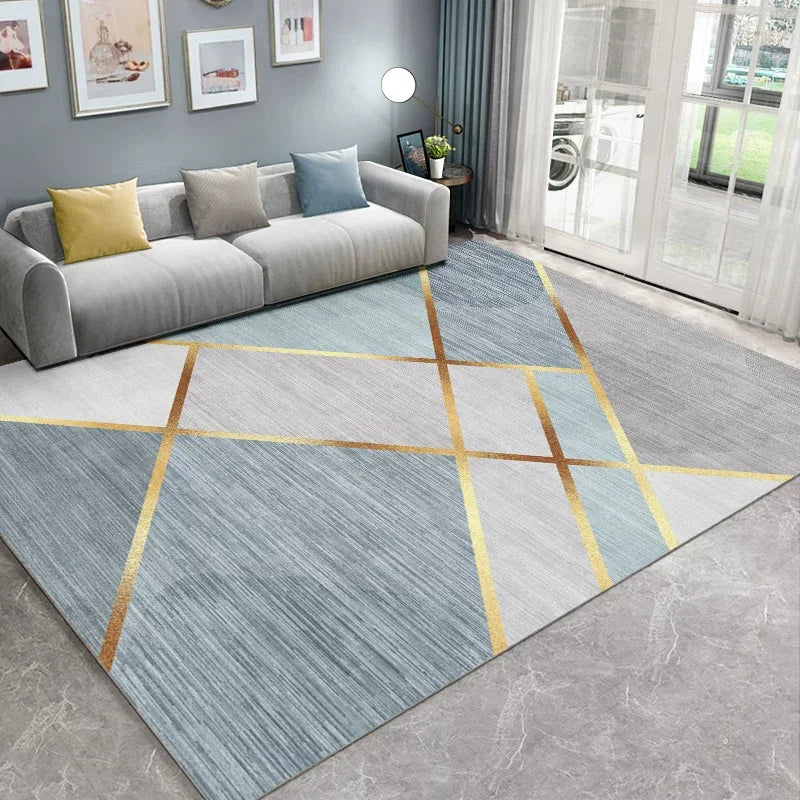 VIKAMA 2026 Light Luxury Living Room Carpet Non-Slip Washable Floor Mat for Sofa Bedroom Cloakroom Home Decor