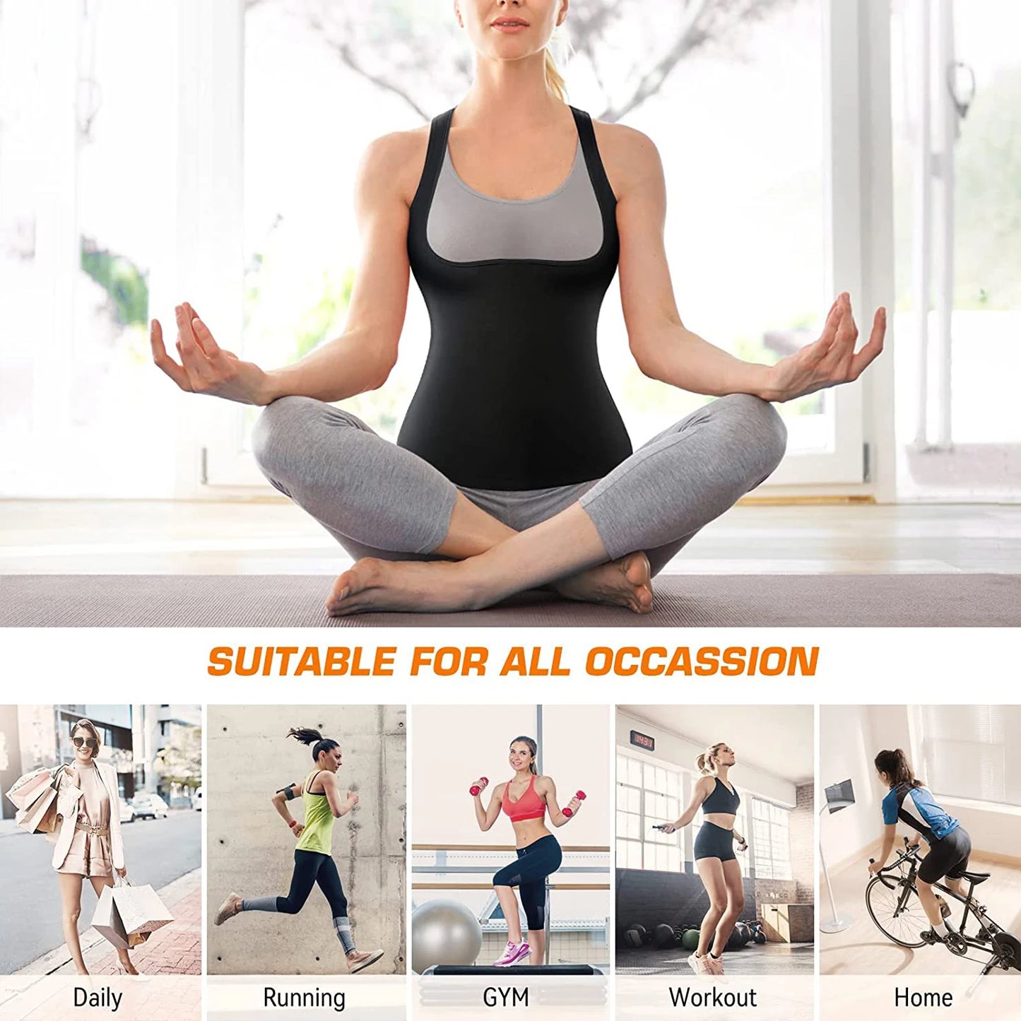 Sweat Vest Sauna Sweat Suit for Women Sauna Shirt Shapewear Blue - Acros