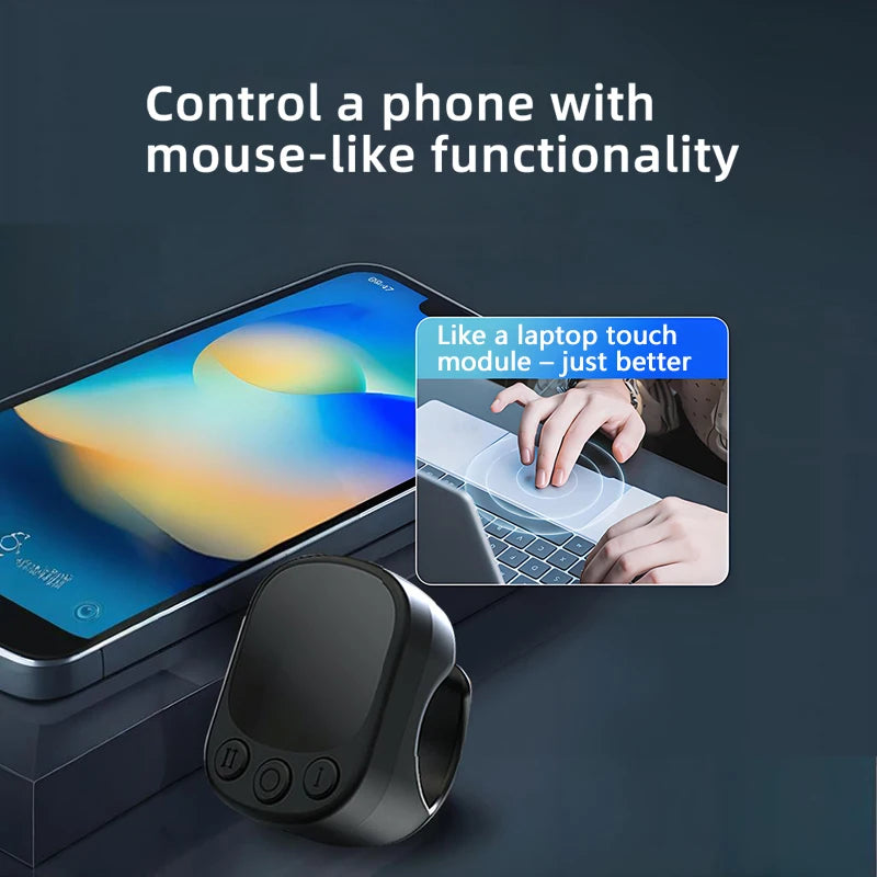 Mouse Ring Remote Control with Touchpad,Smart Automatic Screen Clicker Device,Continuous Clicker,Scrolling Ring Remote Control S - Acros