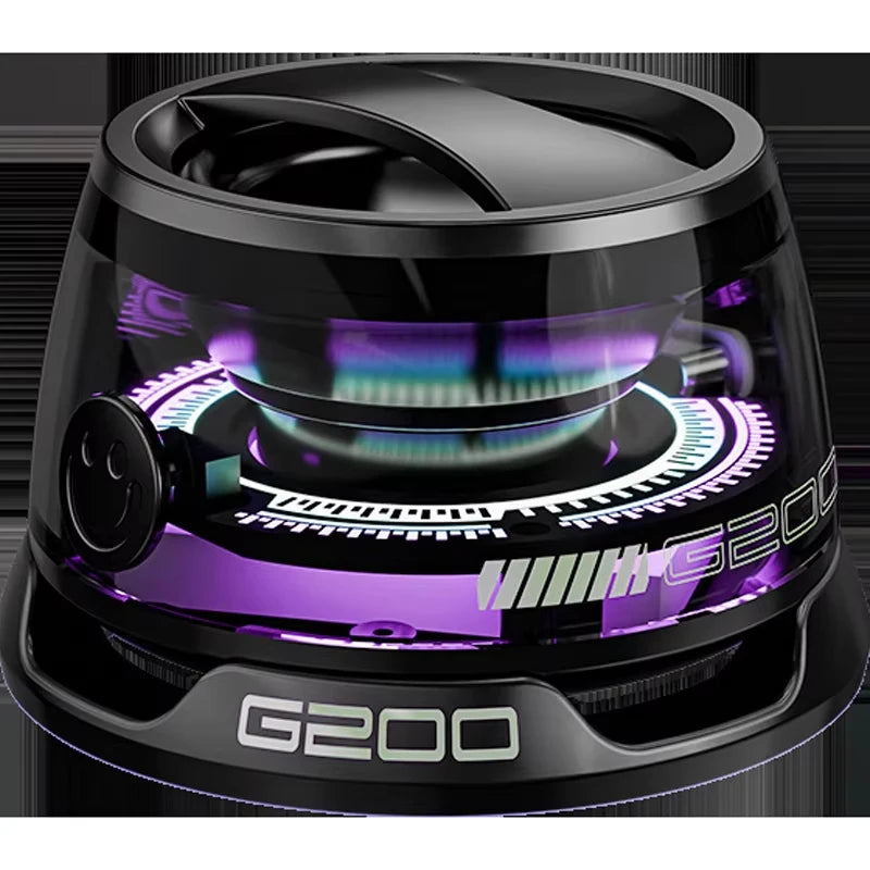 Outdoor Magnetic Bluetooth Speaker Wireless Portable Mini Travel Stereo Speaker with RGB Color Light and Phone Holder for Ios - Acros