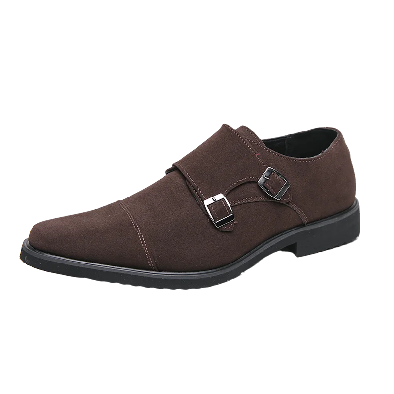 Hot Selling Men's Suede Shoes Europe America Anti-skid Flat Shoes Fashionable Loafers Men's Work Shoes Soft Soled Dress Shoes - Acros