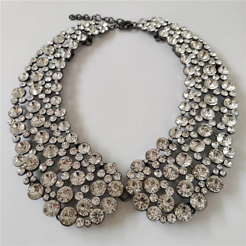 2026 New Multilayer Imitation Pearls Large Collar Choker Necklace Earrings Women Jewelry Sets Indian Statement Crystal Necklace