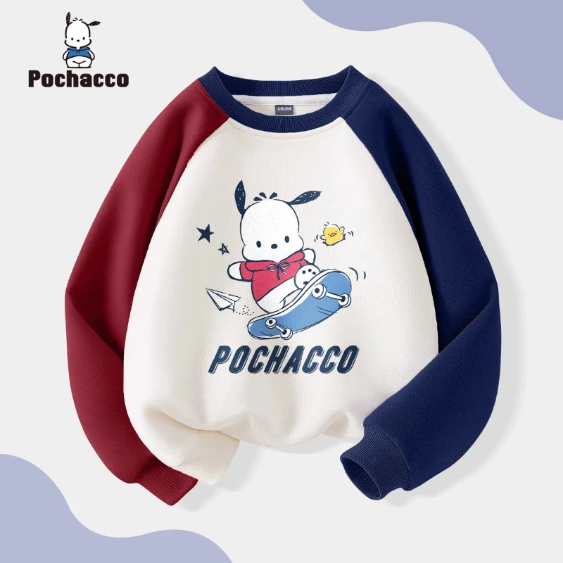 Baby Girls Cotton Clothes Top Kid Cute Pochacco Printed Pullover Children Autumn Fashion Long Sleeve T-shrits Boy Clothes