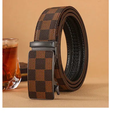 Ansoff men's luxury leather belt with metal buckle, stylish designer strap for jeans and business wear.