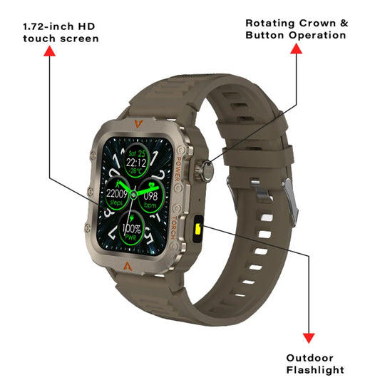 Ansoff waterproof smartwatch with fitness tracking, health monitor, Bluetooth calling, digital display, suitable for iOS and Android.