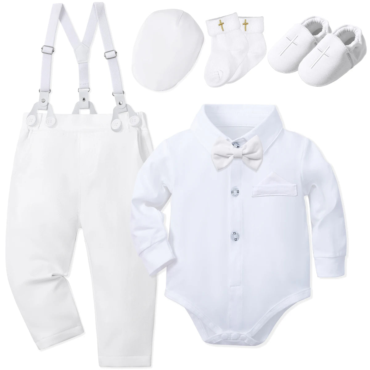 Baby Boys Baptism Outfits Infant Christening Church Blessing Suit Newborn Easter Birthday Party Girft White Clothes Set
