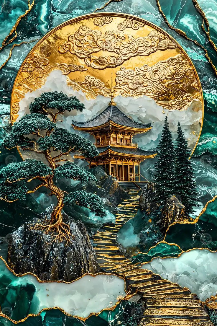 Diamond Mosaic Golden Bonsai Sanctuary Art Diamond Painting New Series 2025 Green Tree Diamond Embroidery Cross Stitch Home Gift
