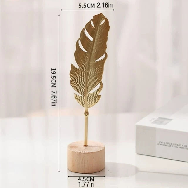 Iron Desktop Art - Rustproof Flower Design Ornament with Wooden Base, Art Crafts for Bedroom, Study Room, Cafe