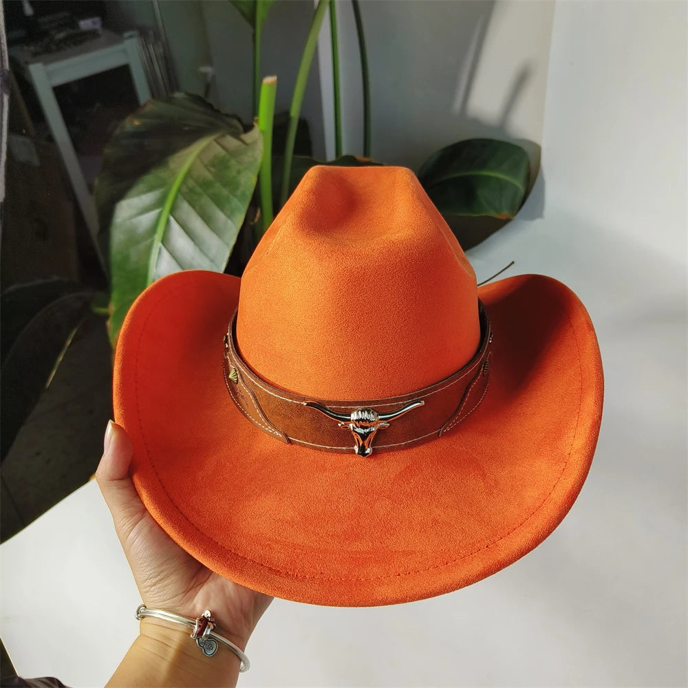 Ansoff denim cowboy hat for women and men in cattleman style, featuring a retro, suede rancher design with wide brim and unisex fit.