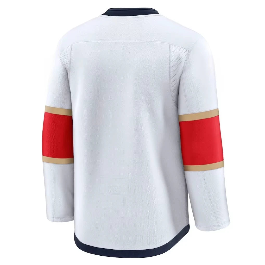 Red, white, and black men's athletic hockey jersey by Ansoff featuring 3D HD print and breathable fabric for fans and casual wear.