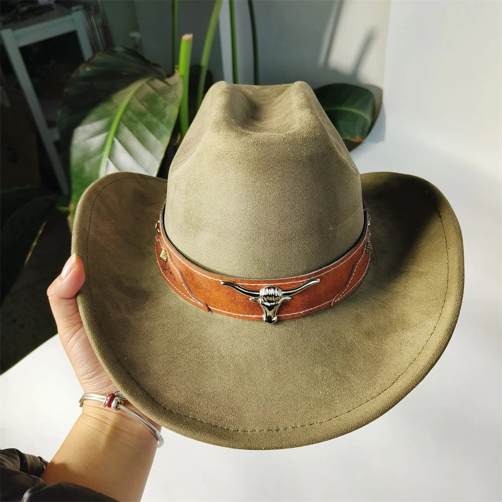 Denim cowboy hat for women and men, unisex rancher style from Ansoff, featuring suede brim and classic cattleman design.