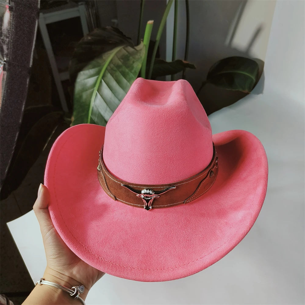 Ansoff custom cowboy hat for women and men, denim cattleman style rancher hat with suede finish, unisex retro cowboy hat.