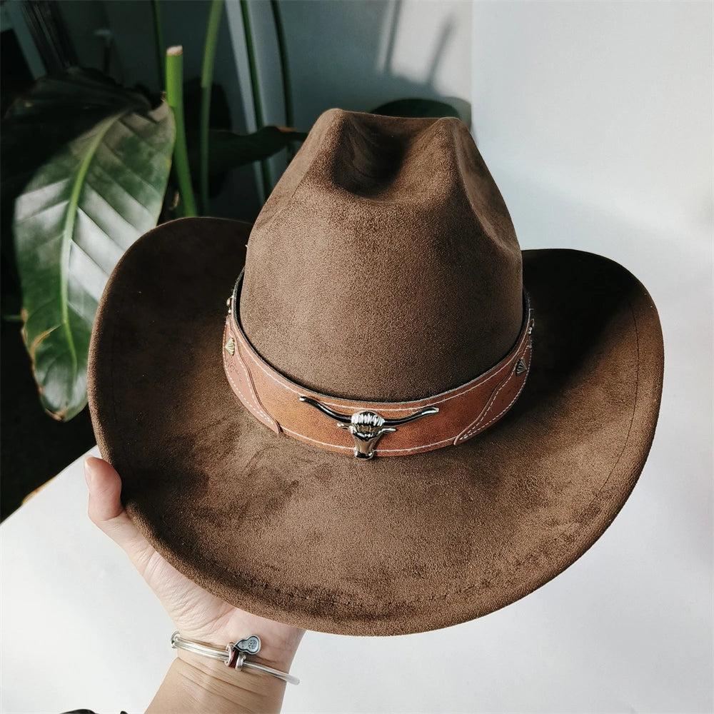 Custom cowboy hat for women and men, denim cattleman style rancher hat with suede finish, unisex retro cowboy sombrero by Ansoff