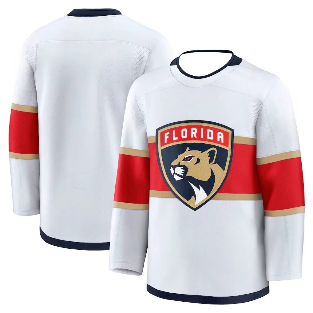 Red, white, and black men's Ansoff athletic hockey jersey with 3D HD print, breathable fabric, ideal for sports fans and casual wear.
