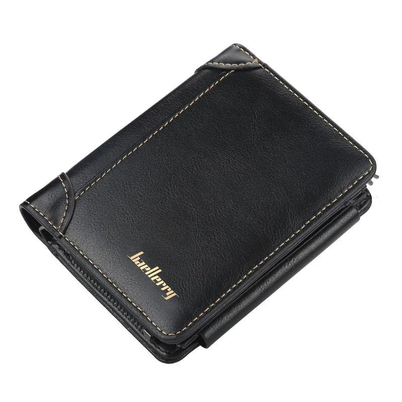 New PU Leather Men Wallets High Quality Zipper Short Desigh Card Holder Male Purse Vintage Coin Holder Men Wallets - Acros