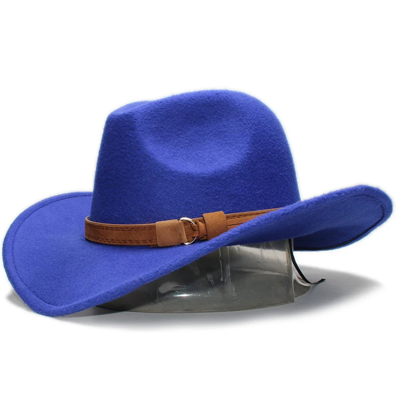 Vintage cowboy wide brim hat for women and men by Ansoff, featuring camel leather band and classic western style.