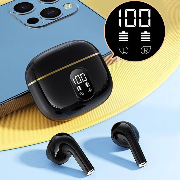 US Warehouse T02 Bt V5.3 EDR Wireless Earbuds Earphones Led Display Waterproof in Ear Noise Reduction Phone Eletronic Headphones - Acros