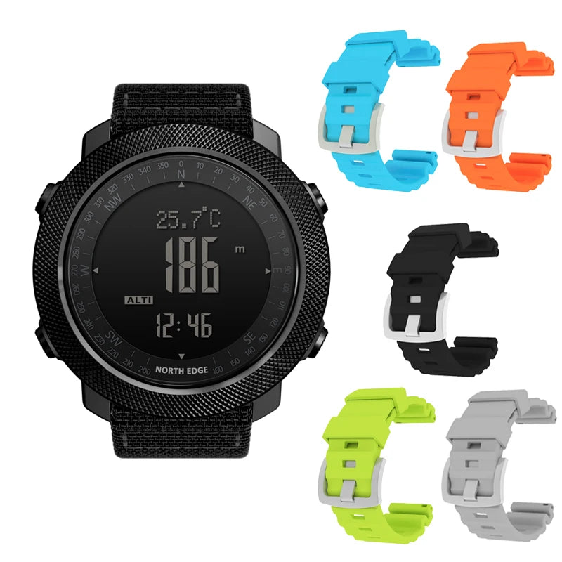 NORTH EDGE Men's sport Digital watch Hours Running Swimming Military Army watches Altimeter Barometer Compass waterproof 50m - Acros
