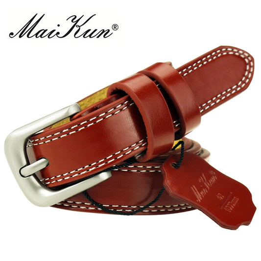 Ansoff genuine leather women's waist belt with decorative candy colors, simple design, and luxury style for elegant fashion.