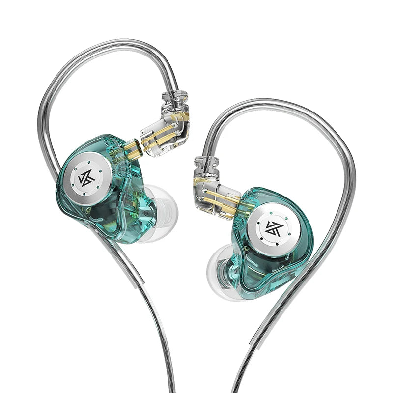 Ansoff KZ EDX Pro wired in-ear monitor earphones with dynamic drivers, black design, and noise-canceling for HiFi music and gaming.