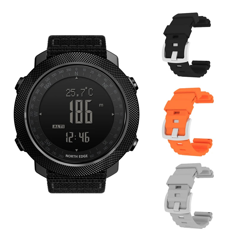 NORTH EDGE Men's sport Digital watch Hours Running Swimming Military Army watches Altimeter Barometer Compass waterproof 50m - Acros