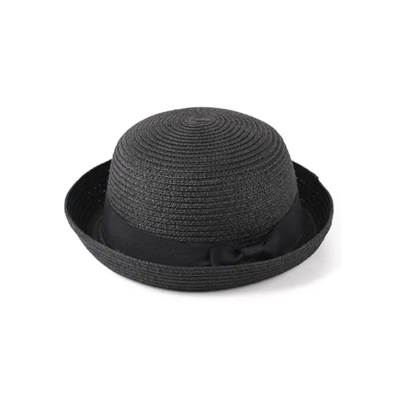 Ansoff women's summer straw sun hat with a round top and curled brim, ideal for sun protection, travel, and outdoor activities