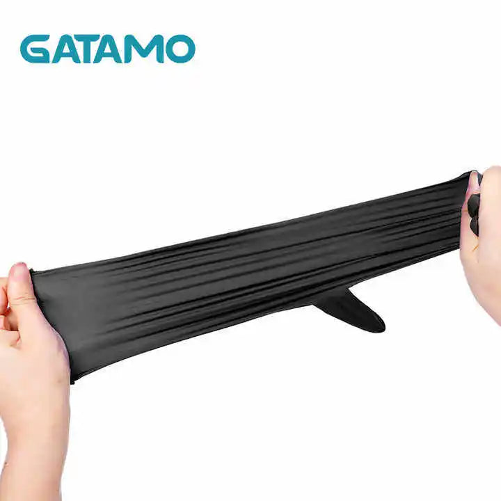 SN038  Cheap Food Grade Bulk Disposable Nitrile Gloves Powder Free Beauty Kitchen Black Tattoo Examination Nitrile Gloves - Acros