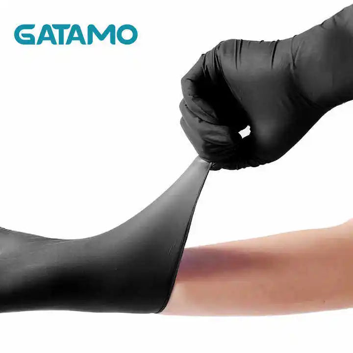 SN038  Cheap Food Grade Bulk Disposable Nitrile Gloves Powder Free Beauty Kitchen Black Tattoo Examination Nitrile Gloves - Acros