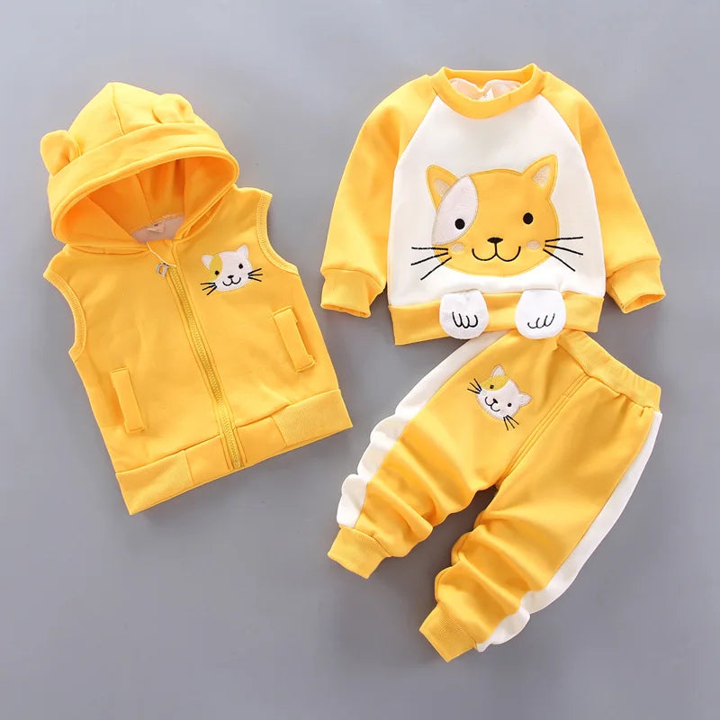 Newborn Baby Boys Clothes 2023 Autumn Baby Girls Clothes Hoodie+Pant Outfit Kids Costume Suit Infant Clothing For Baby Warm Sets
