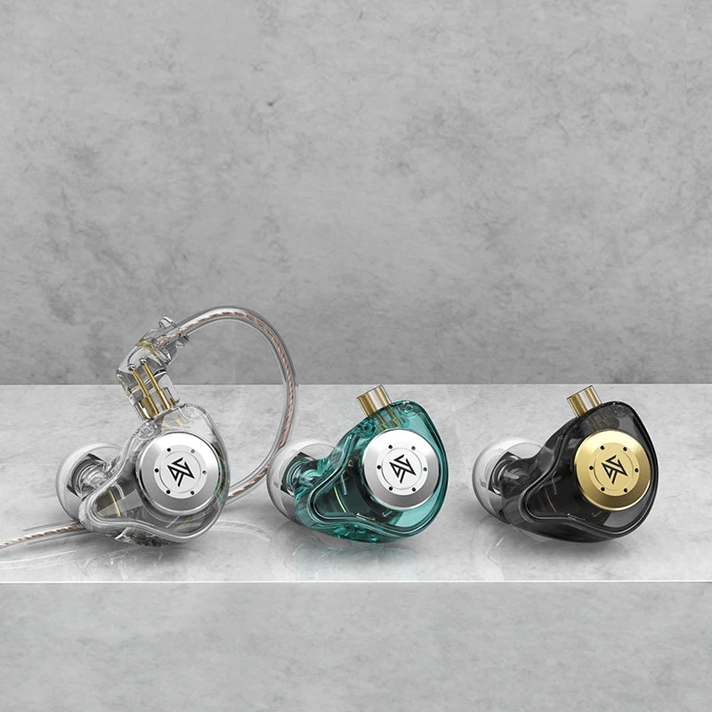 Ansoff KZ EDX Pro earphones with in-ear design, dynamic drivers, stereo sound, noise cancelling, perfect for gaming and music.