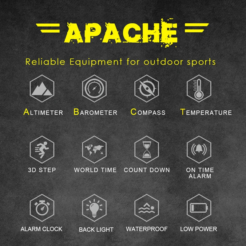 NORTH EDGE Men's sport Digital watch Hours Running Swimming Military Army watches Altimeter Barometer Compass waterproof 50m - Acros