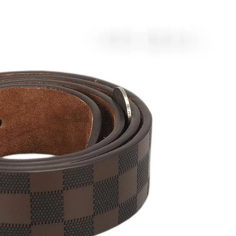 Men's leather belt with classic business buckle by Ansoff, featuring luxury leather and stylish design for professional wear.