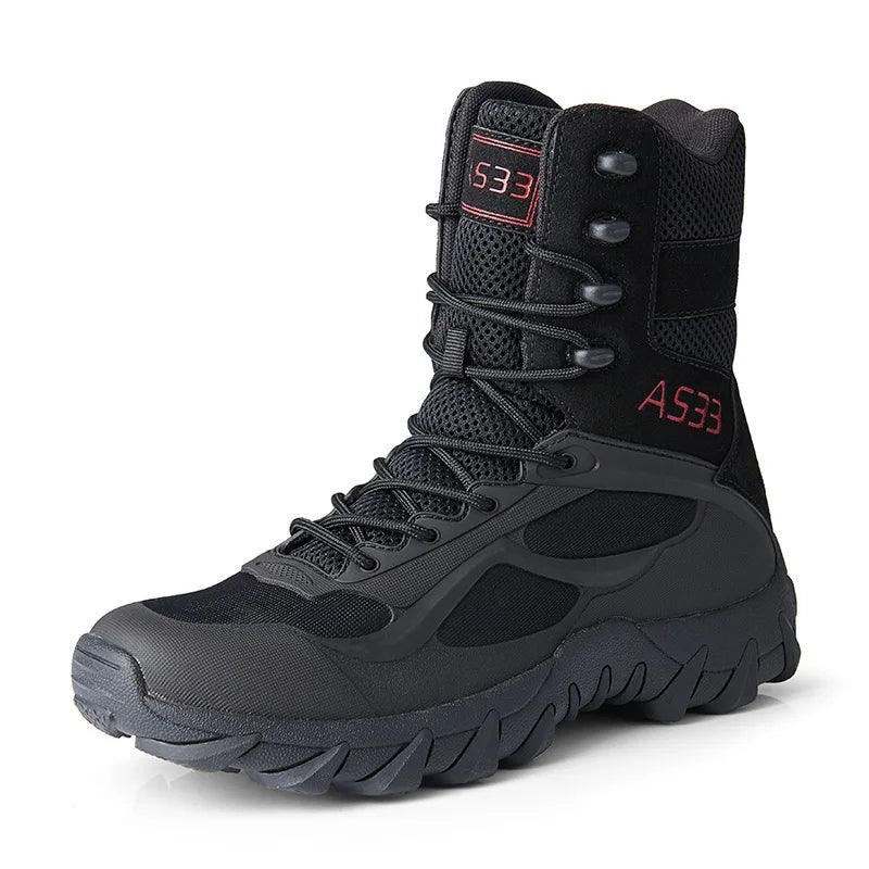 Men's Waterproof Tactical Boots by Manufacturer Breathable High School Outdoor Shoes Desert Hiking Leather Boots OEM Support - Acros