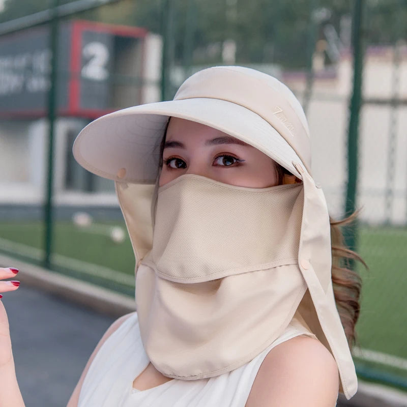 COKK Summer Hats For Women Sun Hat With Breathable Suncreen Outdoor Bicycling Beach Cap Visor Wide Brim Sunhat Female New