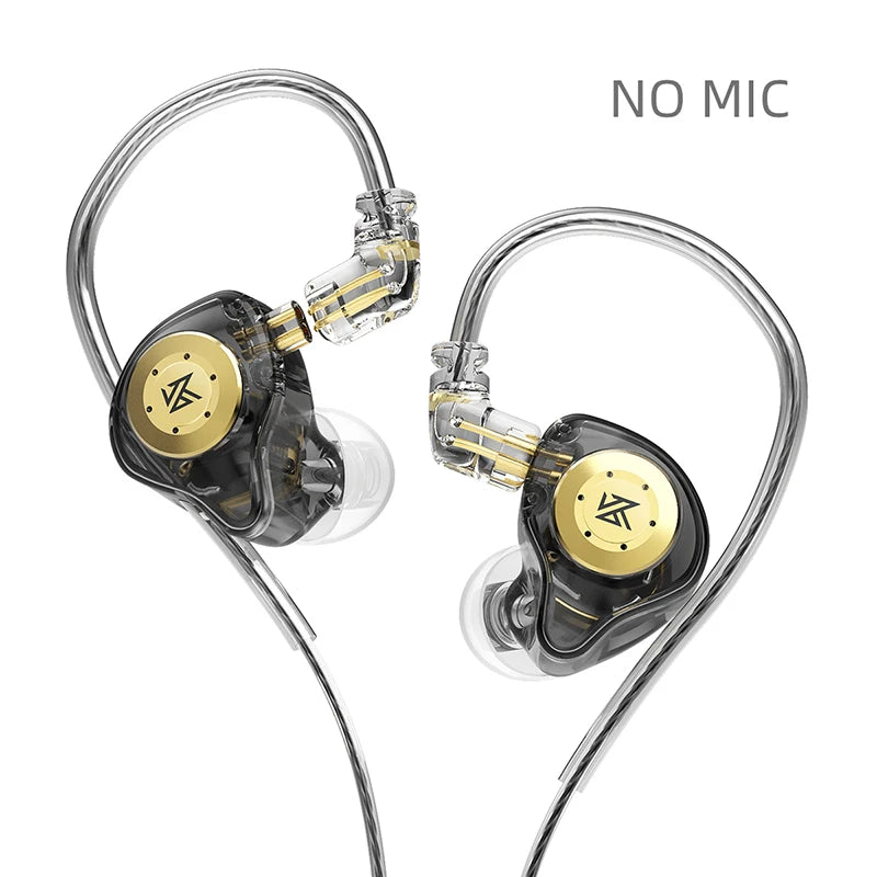 Ansoff KZ EDX Pro wired in-ear monitor earphones with dynamic drivers, bass, stereo sound, noise cancelling, suitable for gaming and music.
