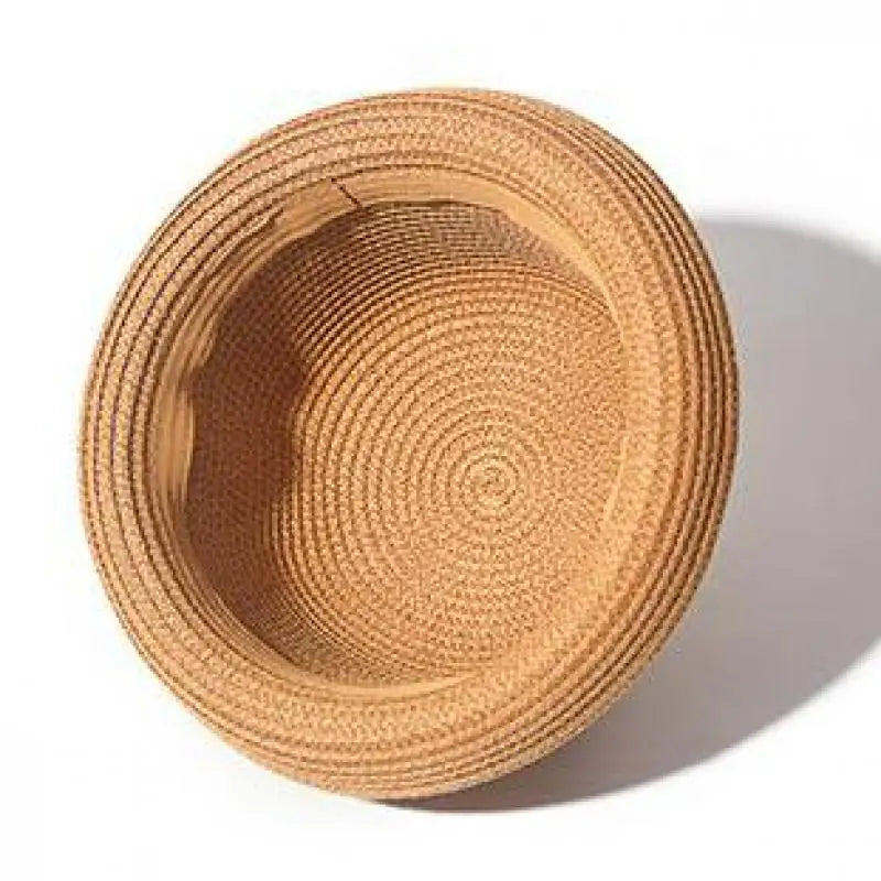 Ansoff women's straw summer sun hat with round top and curled brim, ideal for sun protection, travel, and outdoor activities.
