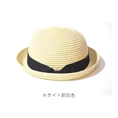 Ansoff women's summer straw sun hat with a round top and curled brim, ideal for sun protection, travel, and outdoor activities