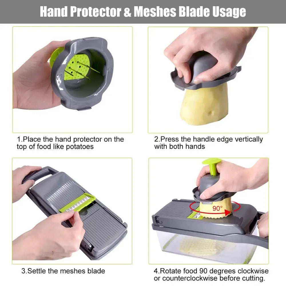 Vegetable Chopper Multifunctional Grater Cutter Kitchen Accessories Manual Fruit Slicer Potatos Shredders Cheese Onions Slicers - Acros
