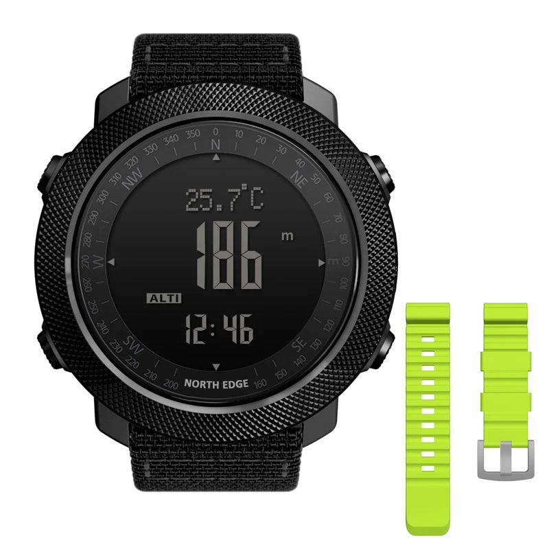 NORTH EDGE Men's sport Digital watch Hours Running Swimming Military Army watches Altimeter Barometer Compass waterproof 50m - Acros