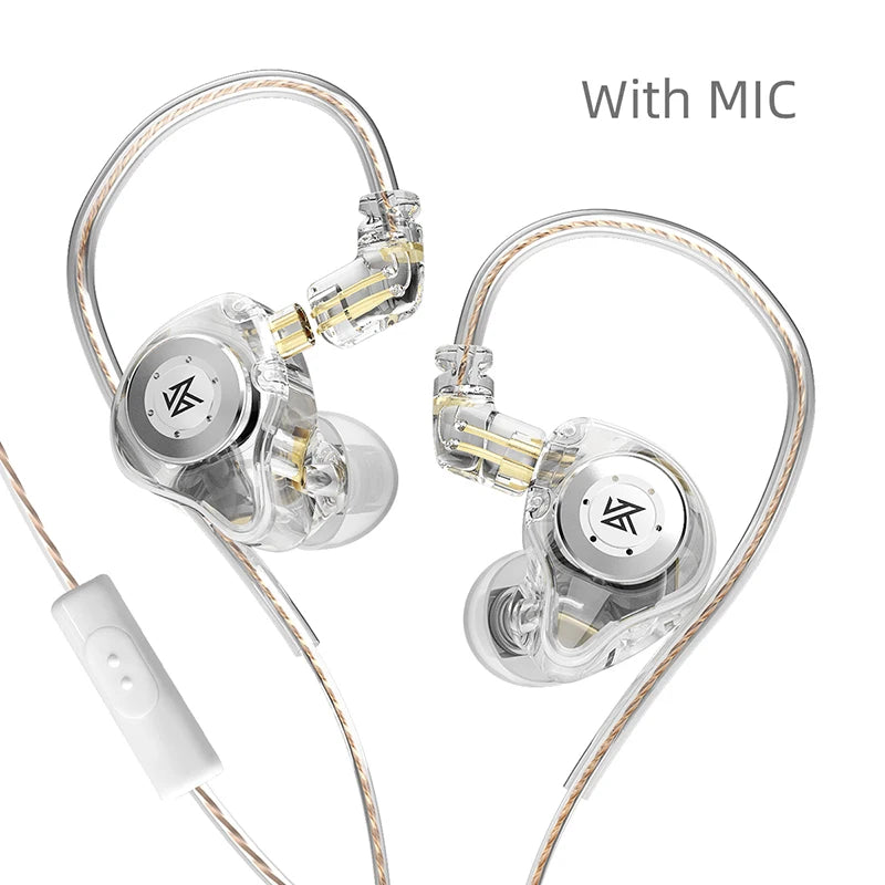 Ansoff KZ EDX Pro in-ear earphones with dynamic driver, wired design, noise cancelling, and stereo sound for gaming and music.