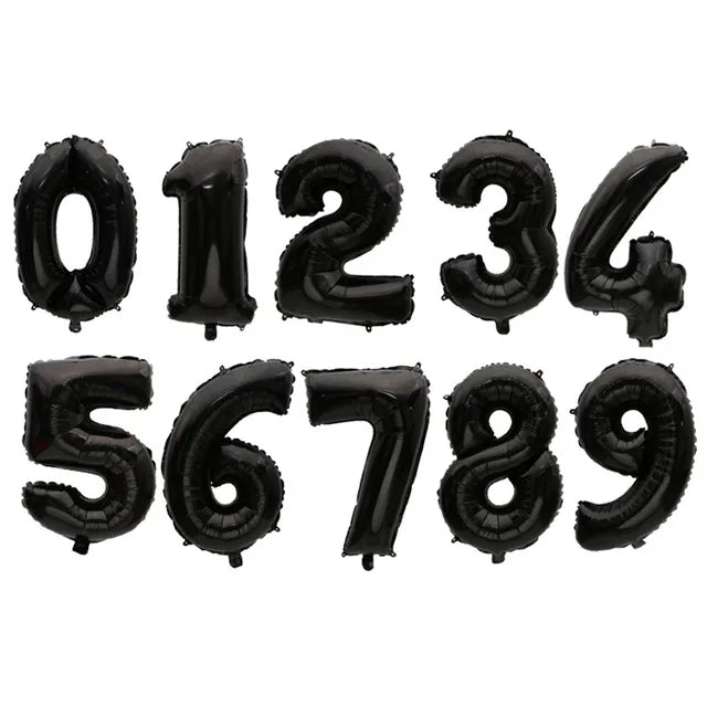 16 32 40 Inch Silver Gold Foil Number Balloons Digital Globos Birthday Wedding Party Decorations Ballons Baby Shower Supplies