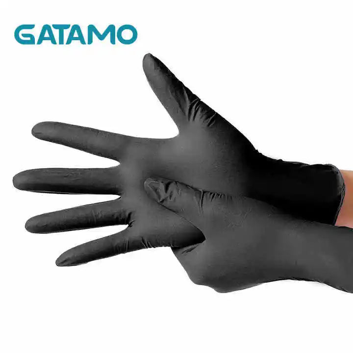 SN038  Cheap Food Grade Bulk Disposable Nitrile Gloves Powder Free Beauty Kitchen Black Tattoo Examination Nitrile Gloves - Acros