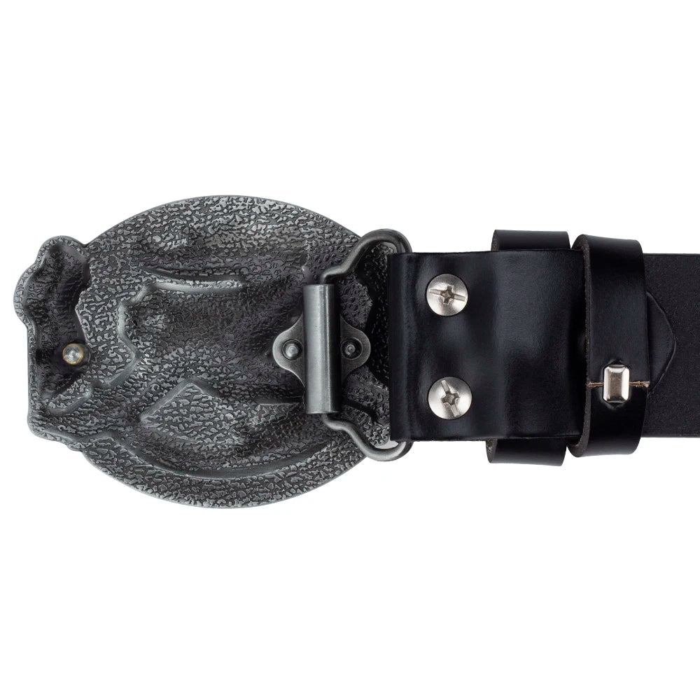 Will Have Guns American Eagle Buckle Fahsion Leather Belt Embossing for Men Cowboy