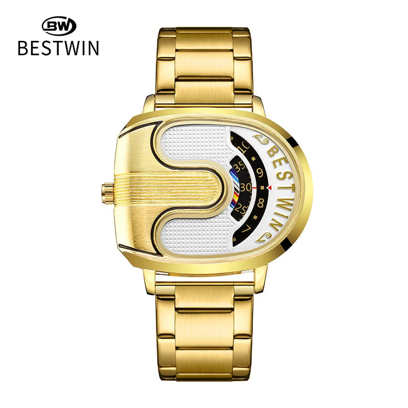 Men Watches Top Brand Luxury Golden Unique Design Wrist Watches For Men Stainless Steel Quartz Male Clock relogio masculino 2025 - Acros
