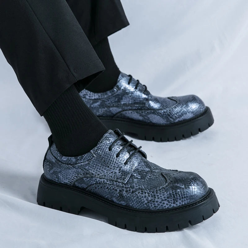 Ansoff men's luxury brogues with thick soles, elegant designer style, perfect for weddings and formal occasions.